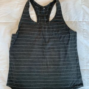 Lululemon Love Tank Pleated Grey/White Stripe Sz 4